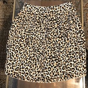 J. Crew animal print knee length pleated skirt new with tags